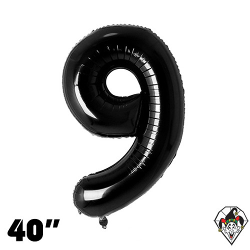 40 Inch Number 9 Black Foil Balloon 1ct