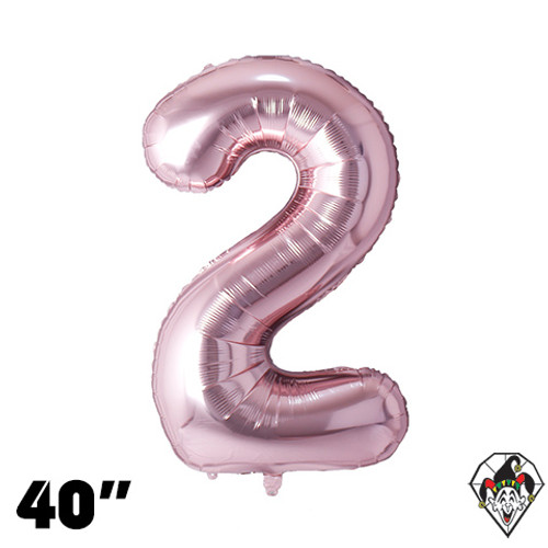40 Inch Number 2 Rose Gold Foil Balloon 1ct