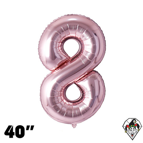 40 Inch Number 8 Rose Gold Foil Balloon 1ct