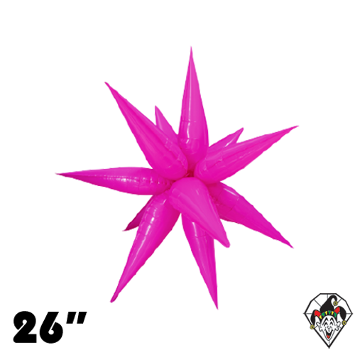 26 Inch Starburst Vivid Pink Foil Balloon 1ct  (12 Spikes)