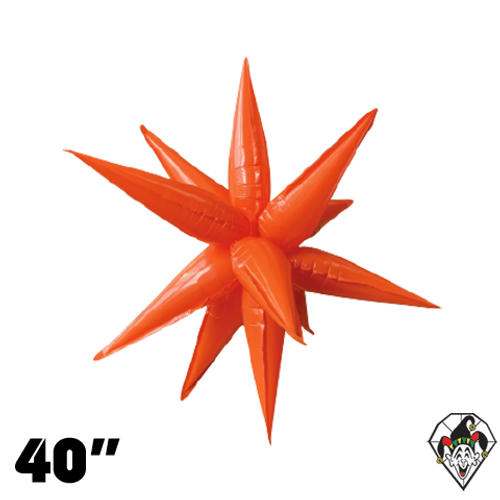 40 Inch Starburst Vivid Orange Foil Balloon 1ct  (12 Spikes)