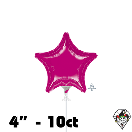 04 Inch Star Metallic Fuchsia Foil Balloon Anagram 1ct