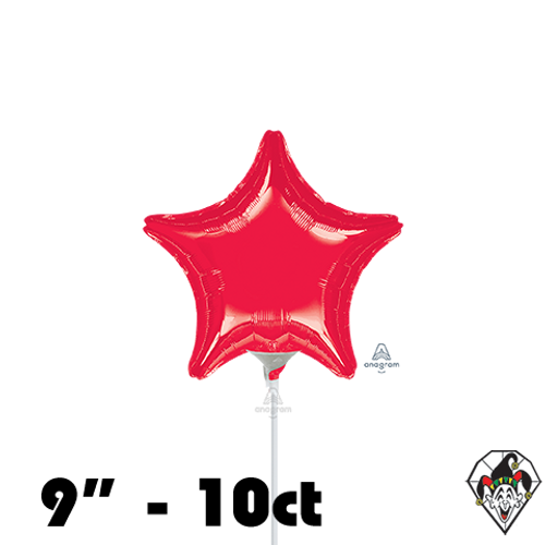 09 Inch Star Metallic Red Foil Balloon Anagram 10ct