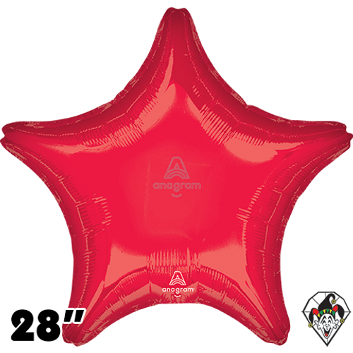 28 Inch Star Metallic Red Foil Balloon Anagram 1ct