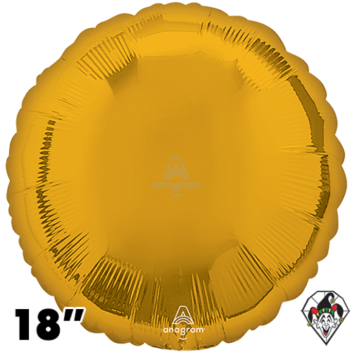 18 Inch Circle Metallic Gold Foil Balloon Anagram 1ct