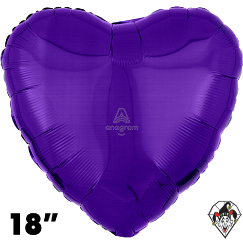 18 Inch Heart Metallic Purple Foil Balloon Anagram 1ct