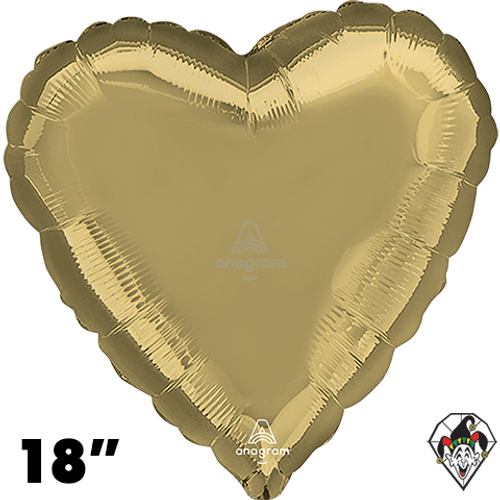 18 Inch Heart White Gold Foil Balloon Anagram 1ct