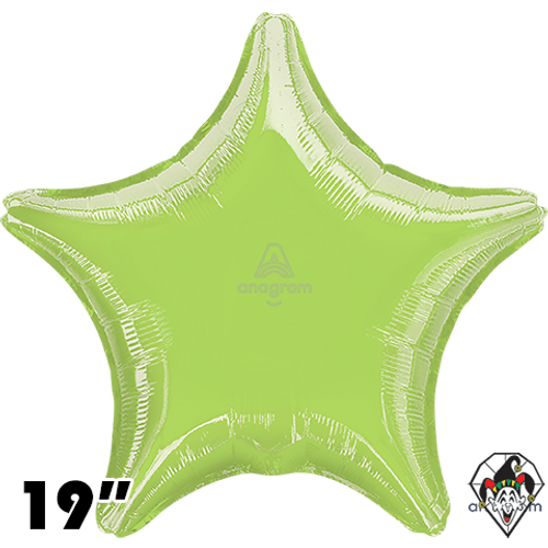 19 Inch Star Metallic Lime Green Foil Balloon Anagram 1ct