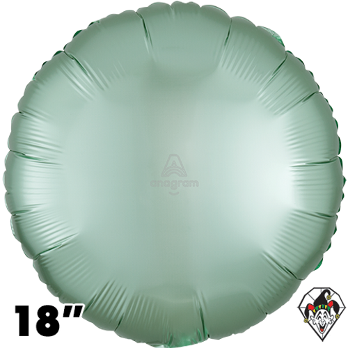 18 Inch Circle Satin Mint Green Foil Balloon Anagram 1ct