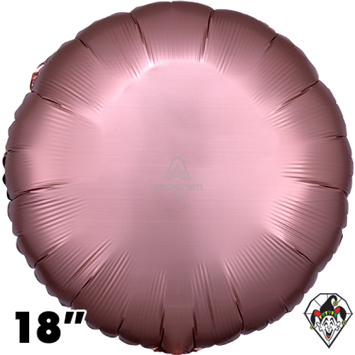 18 Inch Circle Satin Rose Copper Foil Balloon Anagram 1ct