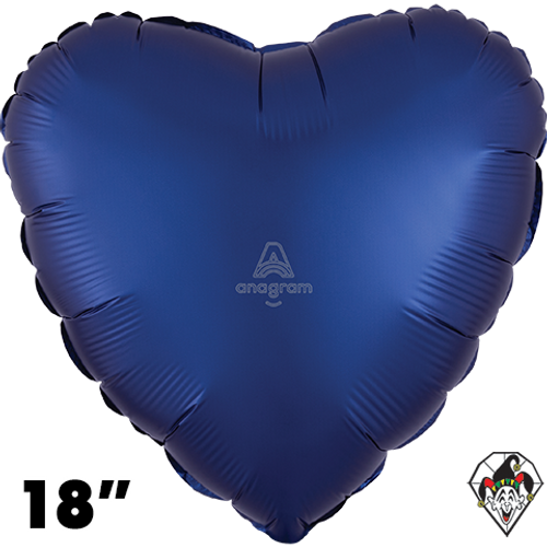 18 Inch Heart Satin Navy Foil Balloon Anagram 1ct