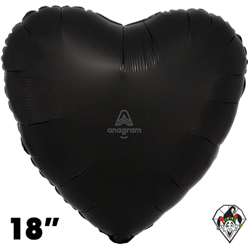 18 Inch Heart Satin Onyx Foil Balloon Anagram 1ct