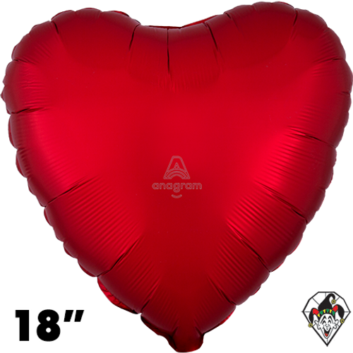 18 Inch Heart Satin Sangria Foil Balloon Anagram 1ct