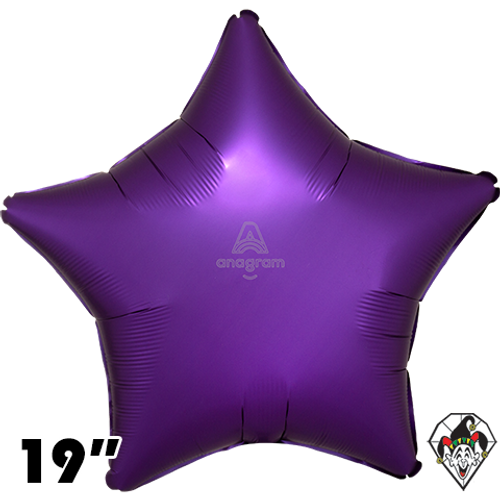 19 Inch Star Satin Purple Royale Foil Balloon Anagram 1ct