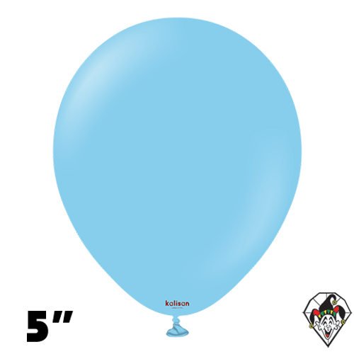 5 Inch Round Standard Baby Blue Balloons Kalisan 100ct