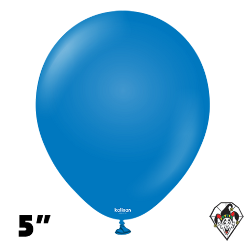 5 Inch Round Standard Blue Balloons Kalisan 100ct