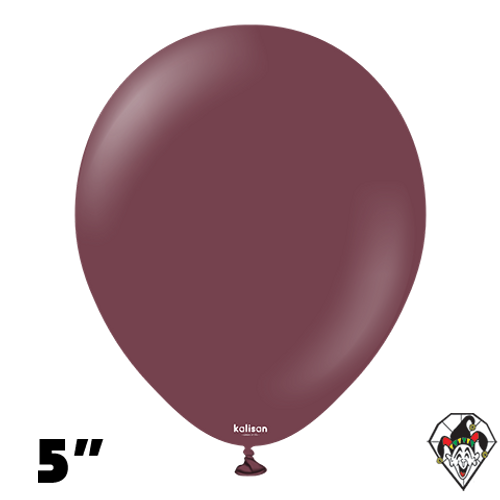 5 Inch Round Standard Burgundy Balloons Kalisan 100ct