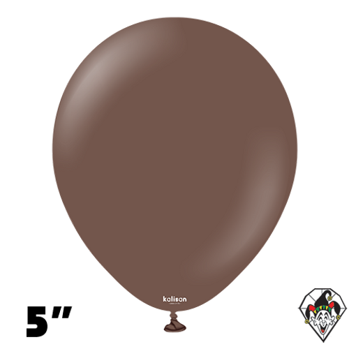 5 Inch Round Standard Chocolate Brown Balloons Kalisan 100ct