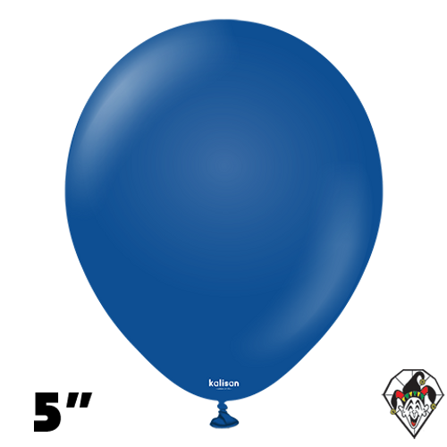 5 Inch Round Standard Dark Blue Balloons Kalisan 100ct