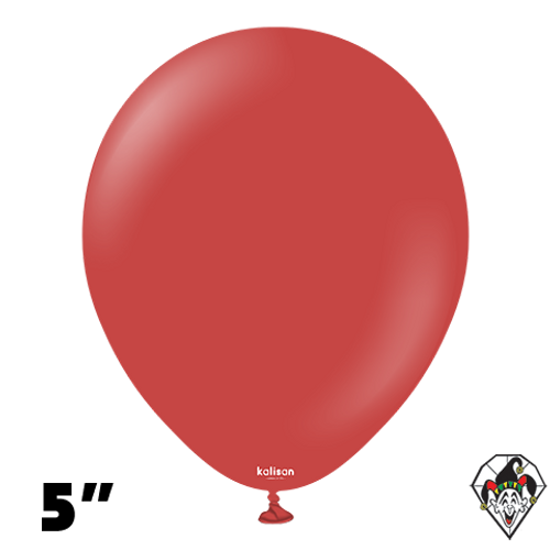 5 Inch Round Standard Deep Red Balloons Kalisan 100ct