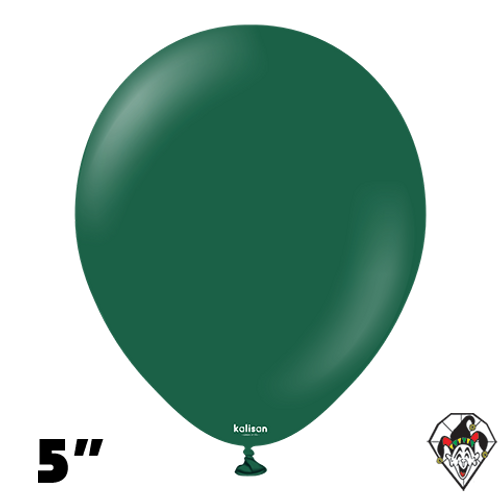 5 Inch Round Standard Dark Green Balloons Kalisan 100ct