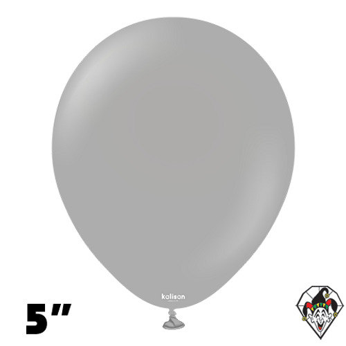 5 Inch Round Standard Gray Balloons Kalisan 100ct