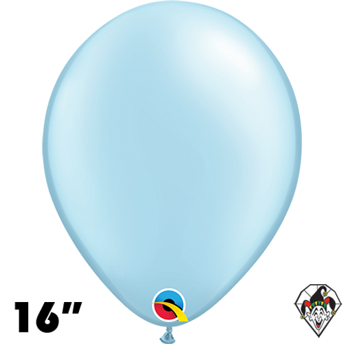 16 Inch Round Pearl Light Blue Qualatex Balloons 50ct