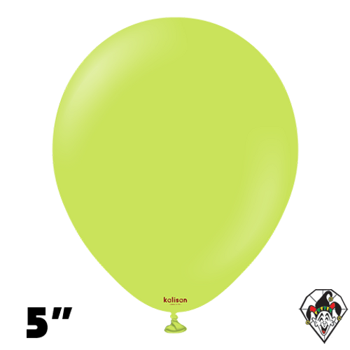 5 Inch Round Standard Lime Green Balloons Kalisan 100ct