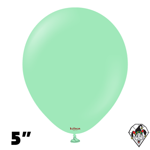 5 Inch Round Standard Mint Green Balloons Kalisan 100ct