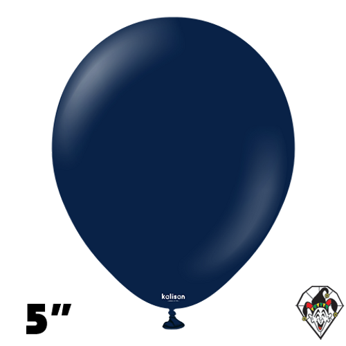5 Inch Round Standard Navy Blue Balloons Kalisan 100ct