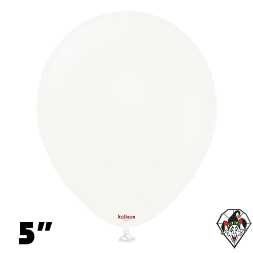 5 Inch Round Standard White Balloons Kalisan 100ct