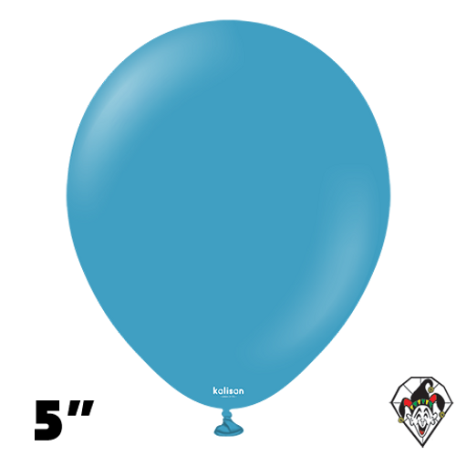 5 Inch Round Retro Deep Blue Balloons Kalisan 100ct