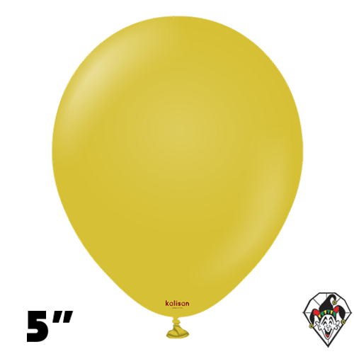 5 Inch Round Retro Mustard Balloons Kalisan 100ct