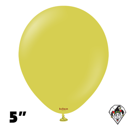5 Inch Round Retro Olive Balloons Kalisan 100ct