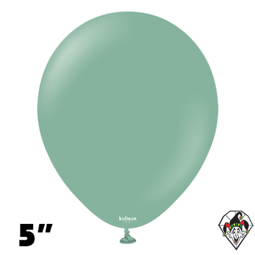 5 Inch Round Retro Sage Balloons Kalisan 100ct