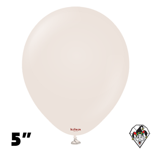 5 Inch Round Retro White Sand Balloons Kalisan 100ct