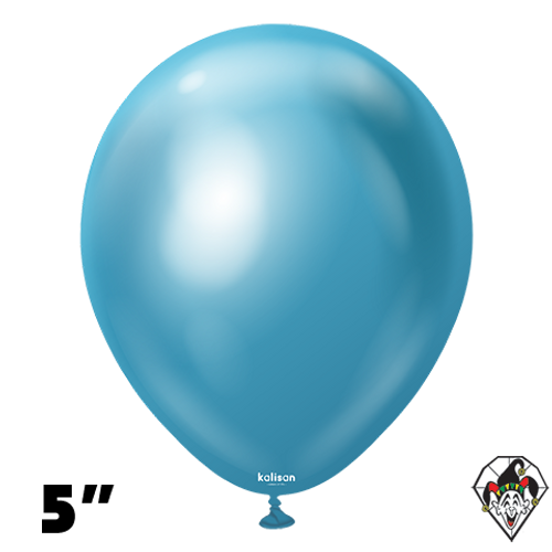 5 Inch Round Mirror Blue Balloons Kalisan 100ct