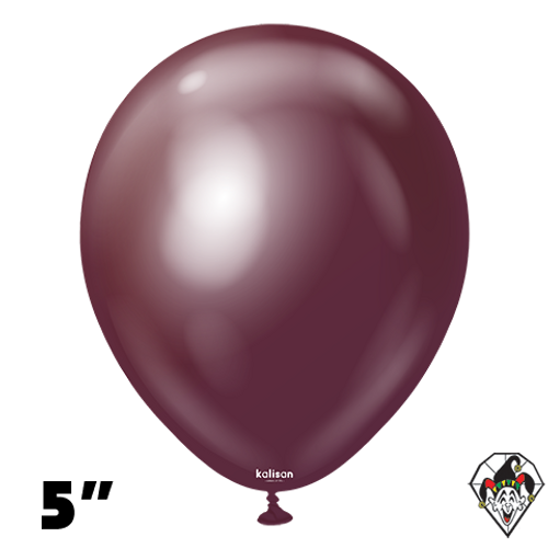 5 Inch Round Mirror Burgundy Balloons Kalisan 100ct