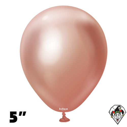 5 Inch Round Mirror Rose Gold Balloons Kalisan 100ct