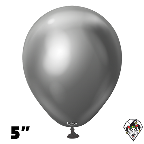 5 Inch Round Mirror Space Gray Balloons Kalisan 100ct