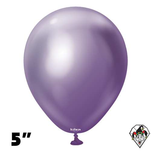 5 Inch Round Mirror Violet Balloons Kalisan 100ct