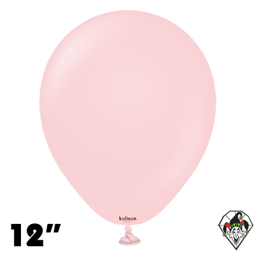 12 Inch Round Macaron Pink Balloons Kalisan 100ct
