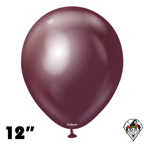 12 Inch Round Mirror Burgundy Balloons Kalisan 50ct