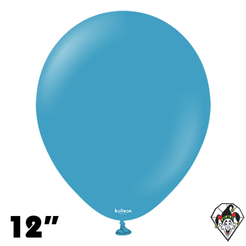 12 Inch Round Retro Deep Blue Balloons Kalisan 100ct