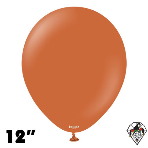 12 Inch Round Retro Rust Orange Balloons Kalisan 100ct