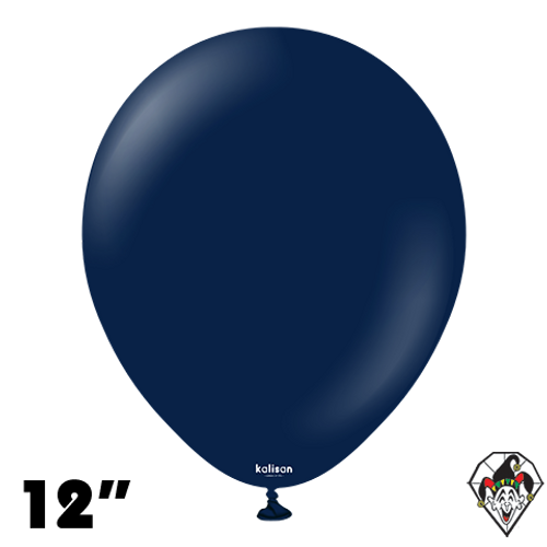 12 Inch Round Standard Navy Blue Balloons Kalisan 100ct