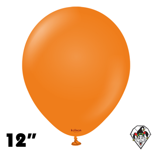 12 Inch Round Standard Orange Balloons Kalisan 100ct