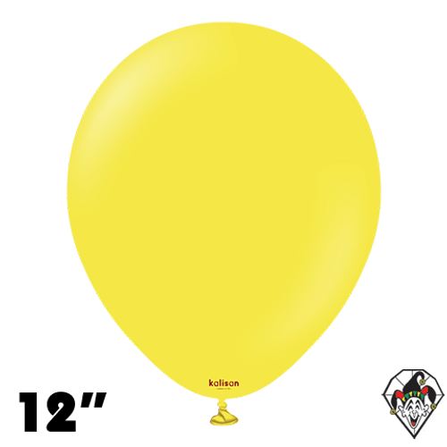 12 Inch Round Standard Yellow Balloons Kalisan 100ct