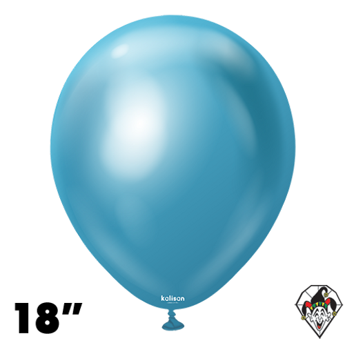 18 Inch Round Mirror Blue Balloons Kalisan 25ct