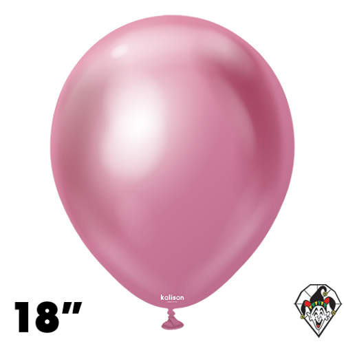 18 Inch Round Mirror Pink Balloons Kalisan 25ct
